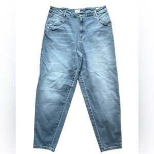 WRAP London Relaxed Tapered Jeans High Waisted Authentic Wash gray size 12.